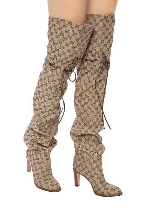 gucci high heels boots|gucci monogram thigh high boots.